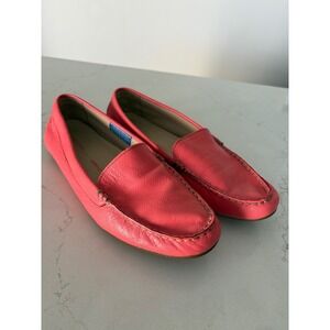 Rockport Womens Pink Leather Driving Loafers Washable Flats M76131 Size 10 Mocs